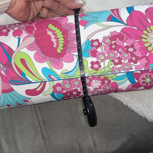 NWT Pink and Blue Trina Turk Printed Floral Printed Clutch Bag